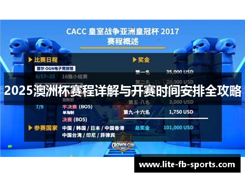 2025澳洲杯赛程详解与开赛时间安排全攻略 2025澳洲杯赛程详解与开赛时间安排全攻略